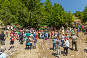 Gathering at the Second bison release event at Southern Carphatians rewilding area, Romania / Photo by Catalin Georgescu