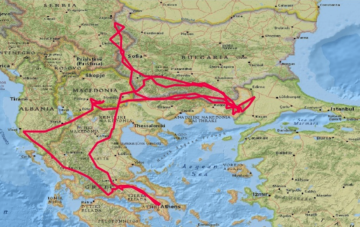 A juvenile black vulture fitted with a GPS transmitter, recently made a 3200-kilometre, 17-day journey over the Balkans.