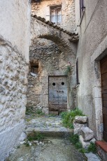 Detail of medieval village of Ortona dei Marsi. Central Apennines, Abruzzo, Italy. July 2014