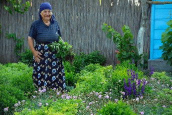 Farm lady in Letea village, Romania