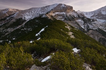 Sunset on Mount Focalone on Majella's main ridge