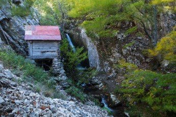 Old mill (locally called "Moara Dracului" or "Devil's Mill") used by shepherds to grind corn to produce traditional "M?m?lig?" bread/cake. Domogled Valea Cernei national park, Baile Herculane, Caras Severin, Romania