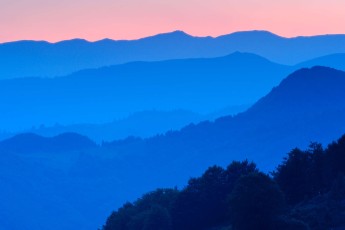 F?g?ra? Mountains silhouette, Carpathian Mountains, Romania