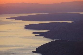 View from North Velebit National Park over islands of Krk and Istria, Velebit Nature Park, Dalmatian coast, Adriatic sea, Croatia