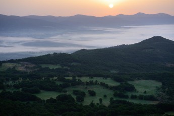 Flight shots over the Arda river canyon, Madzharovo, Eastern Rhodope mountains, Bulgaria