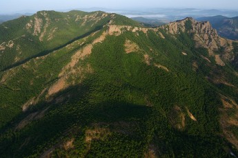 Flight shots over the Arda river canyon, Madzharovo, Eastern Rhodope mountains, Bulgaria