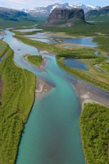 The famous Rapa river delta, Sarek National Park, Lapland, Sweden. 