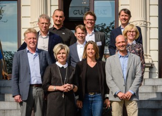 Rewilding Europe's Supervisory board and Senior Management team with Princess Laurentien of the Netherlands (from upper row, left to right):  Alexandros Karamanlidis, Regional Manager, Paul Jepson, Supervisory board member, Wiet de Bruijn, Chairman of the Supervisory board, Wouter Helmer, Head of Rewilding, Ilko Bosman, Finance and Operations Director, Lena Linden, Supervisory board member, Frans Schepers, Managing Director, Princess Laurentien of the Netherlands, Odile Rodríguez de la Fuente, Supervisory board member and Deli Saavedra, Regional Manager.