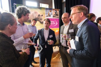 Ilko Bosman, Executive Director of Rewilding Europe Capital (middle), discussing the Bank on Nature Initiative and the Rewilding Europe Capital with guests.