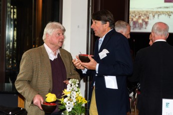 Stanley Johnson, member of Rewilding Europe Circle (left), discussing with Wiet de Bruijn, Chairman of Rewilding Europe's Supervisory board (right).