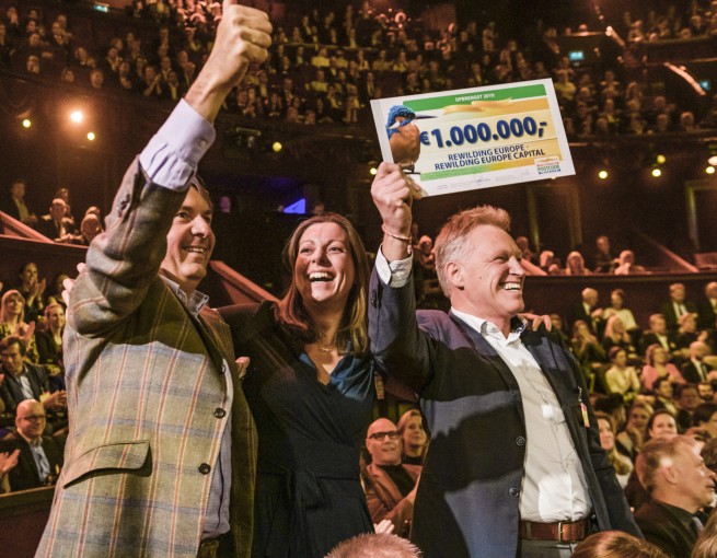 Rewilding Europe Capital was awarded a one-off donation of 1 million euros at the annual "Goed Geld Gala" of the Dutch Postcode Lottery in Amsterdam