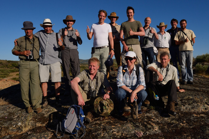 Group picture of the Rewilding Europe team, the ATN team and the Adessium team. Hiking in the Faia Brava reserve, Coa valley, Portugal Western Iberia rewilding area