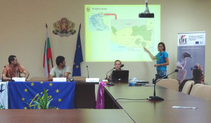Presentation of the Life Vultures project at the opening ceremony in Haskovo, Bulgaria.