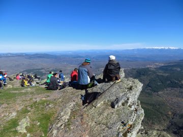 Students doing rewilding related field research in Western Iberia rewilding area, Portugal.