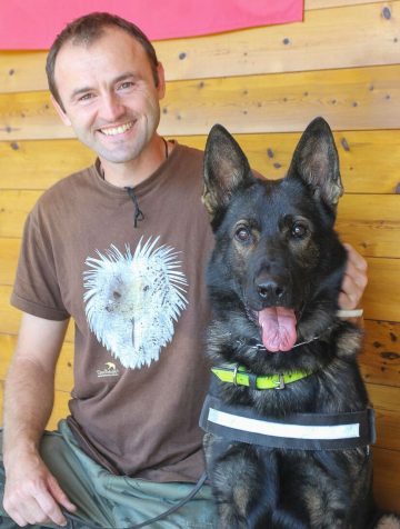 The Rhodope Mountains anti-poison dog unit – handler Nikolay and his dog Bars.