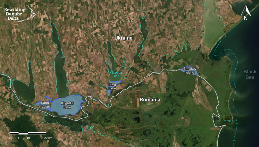 Danube Delta lakes map