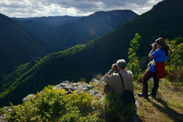 Vlado Peikov and Dani Yordanka, wildlife watching ecotourism, Deven area, Western Rhodope mountains, Bulgaria