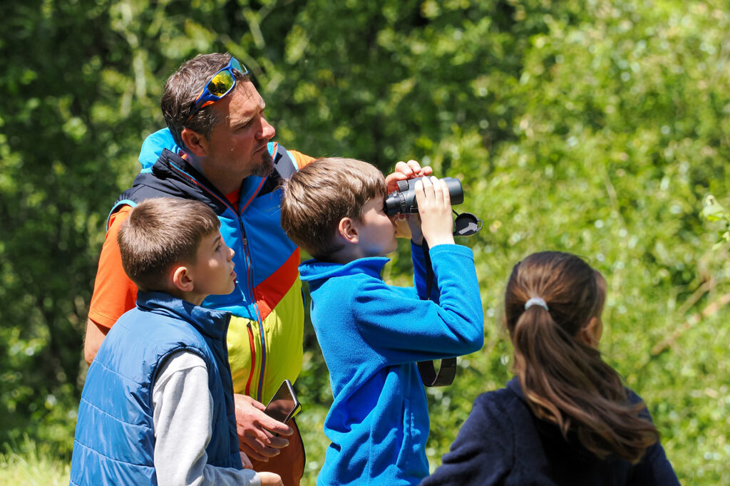 kids/ children engaging in the Southern Carpathians during the LIFE with Bison first release in May 2024