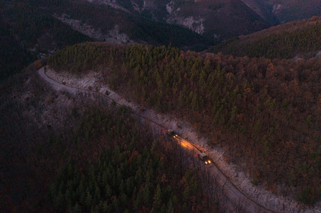 Bison release Zhenda, Rhodope Mountains, Bulgaria