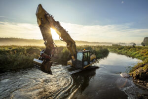 Gravel bed restoration on the Ina River in the Oder Delta.