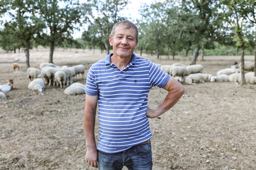 A shepherd in the Greater Côa Valley, Portugal. This farmer is part of a collaboration between Rewilding Portugal and Wildling Shoes to reward farmers utilising coexistence measures.