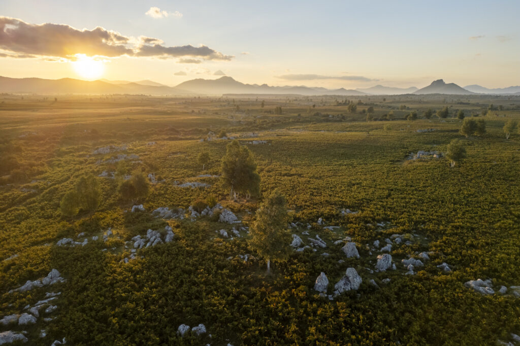 Sunset over the Lika Plains, Croatia.