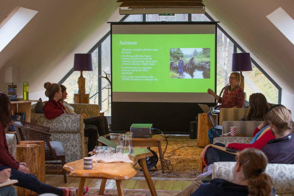 Rewilding Communications Training Course run by SBP at Ballintean, Glenfeshie, November 2023.