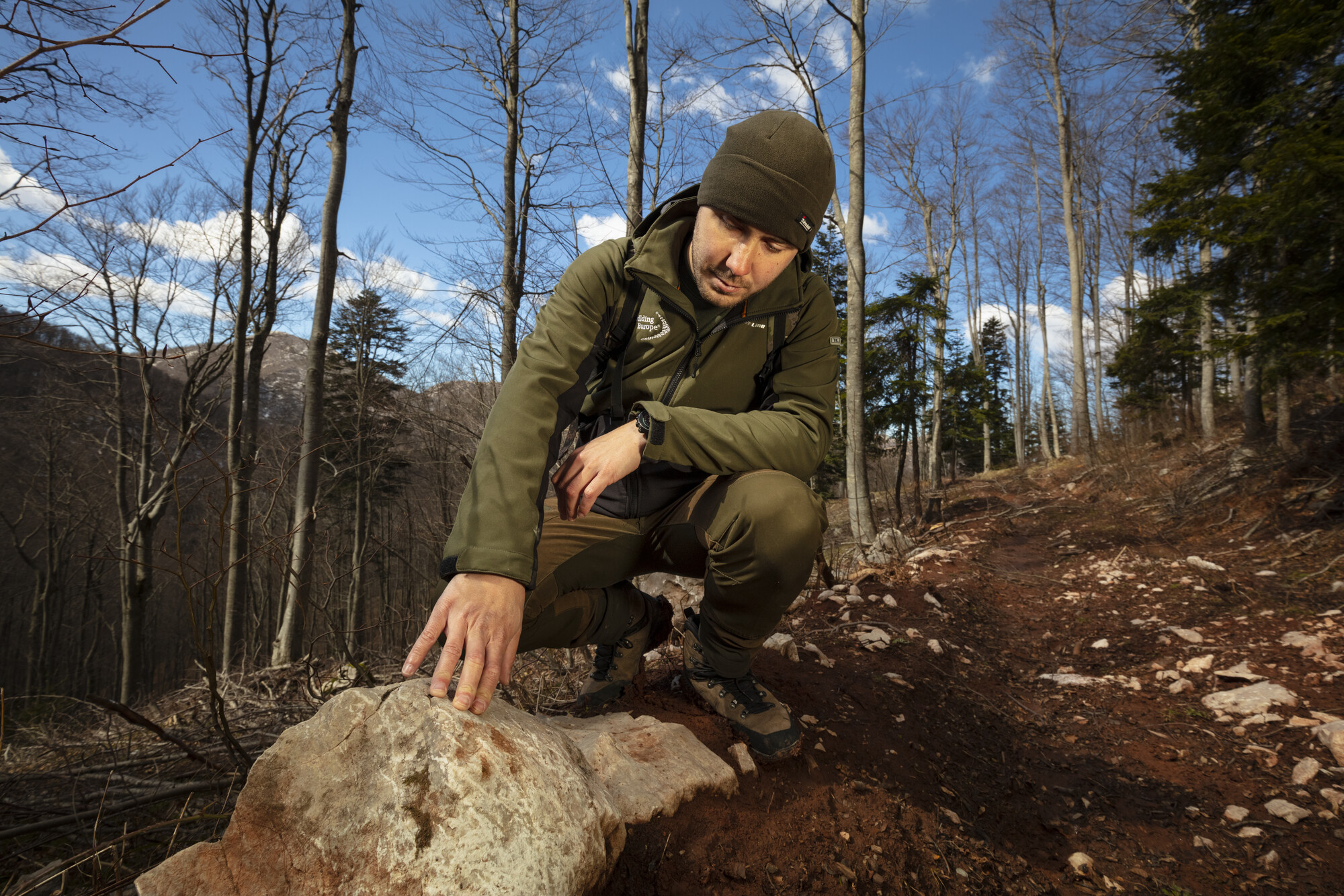 Staff record lynx tracks in the Velebit Mountains